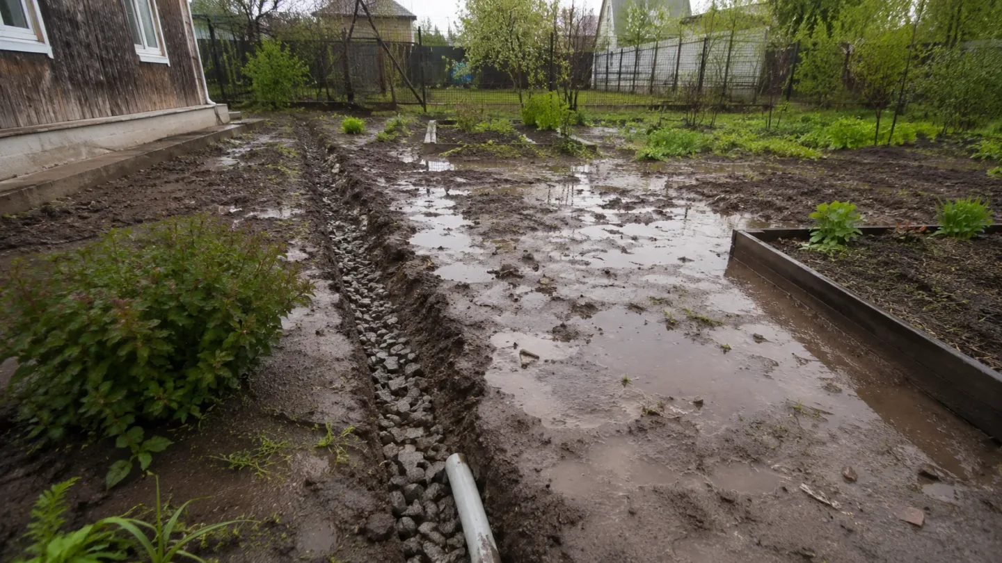 Дренаж на глинистом участке после ливней - как собрать и отвести воду